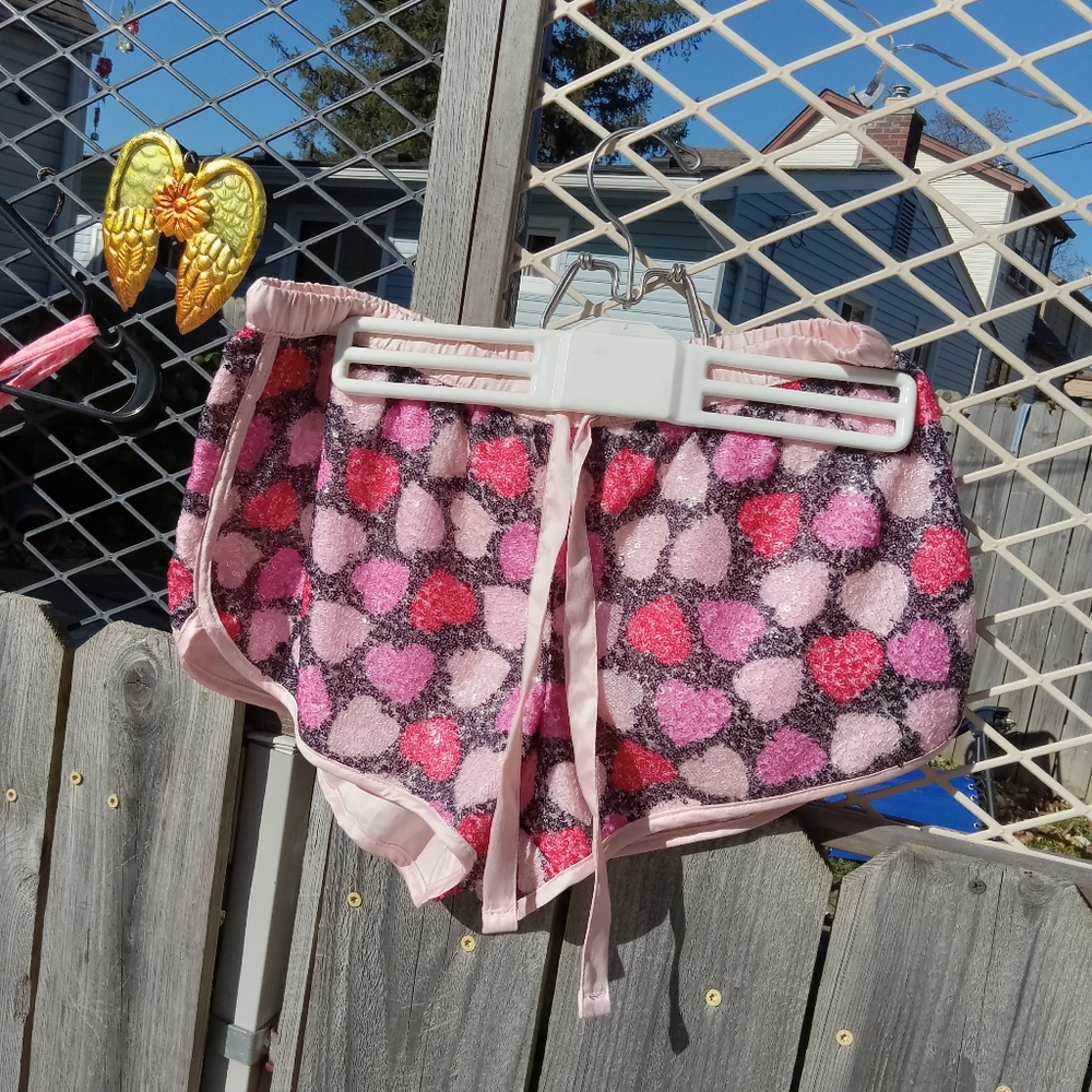 Cute pineapple dress.& ♡ Victoria's secret sequence shorts with hearts very cute
